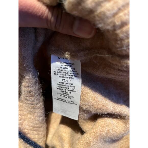 VINCE - WOMEN’S CONTRAST TIP PULLOVER / XS / beige - Picture 7 of 8